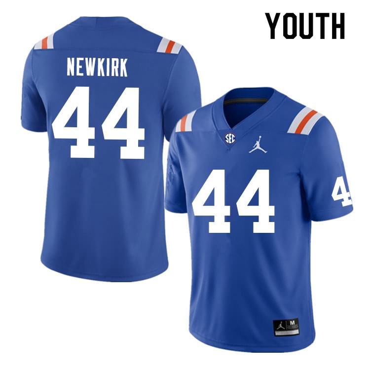 NCAA Florida Gators Daquan Newkirk Youth #44 Nike Blue Throwback Stitched Authentic College Football Jersey JNK8564GK